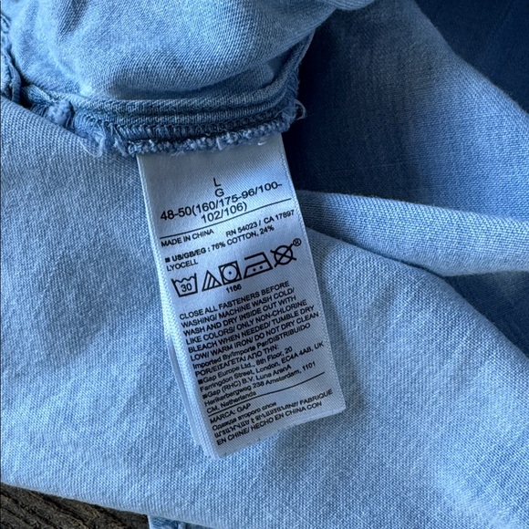 Gap chambray poof sleeved midi dress with pockets eUC size L - Picture 9 of 12